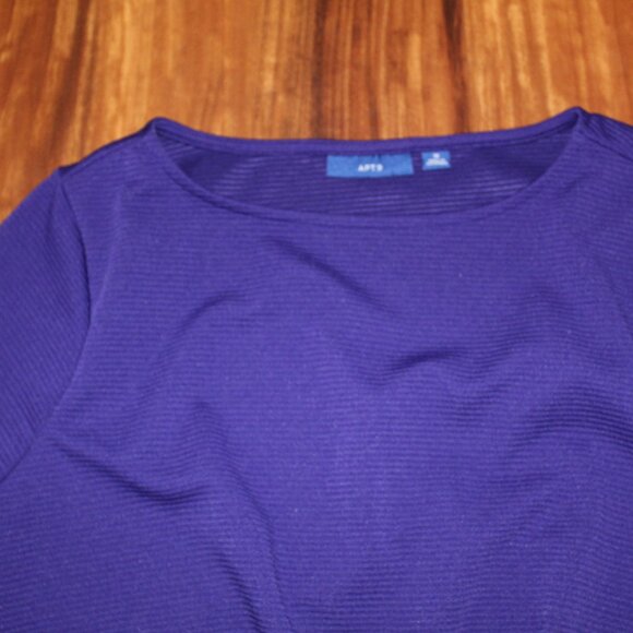 APT.9 Sweater Womens Medium Purple Long Sleeve Ribbed Knot Front Pullover Top - Picture 5 of 10